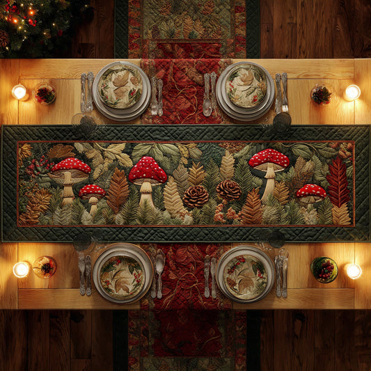 Darkwood Mushroom Quilted Table Runner NCU0HNH603
