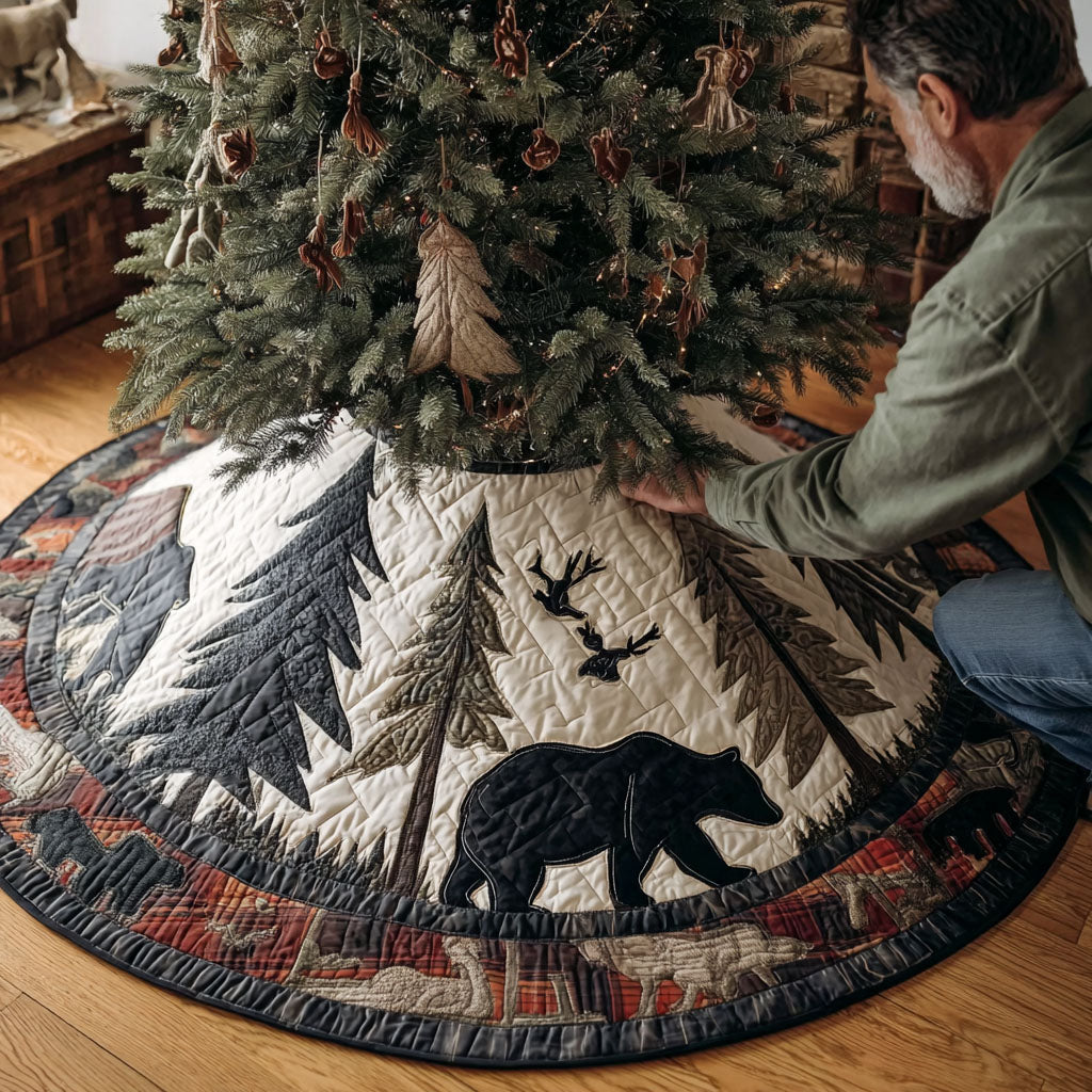 Woodland Christmas Quilted Tree Skirt NCU0QN071