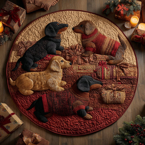 Dashing Dachshund Quilted Round Mat NCU0DV1246