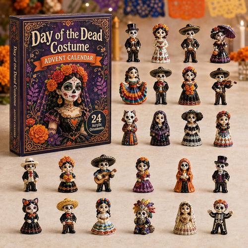 DAY OF THE DEAD KICKOFF 40% OFF - Day of the Dead Costume Advent Calendar 2026 - 24-Day Festive Countdown, Acrylic Charms Blind Box - Gift For Family & Friends AC0TH194