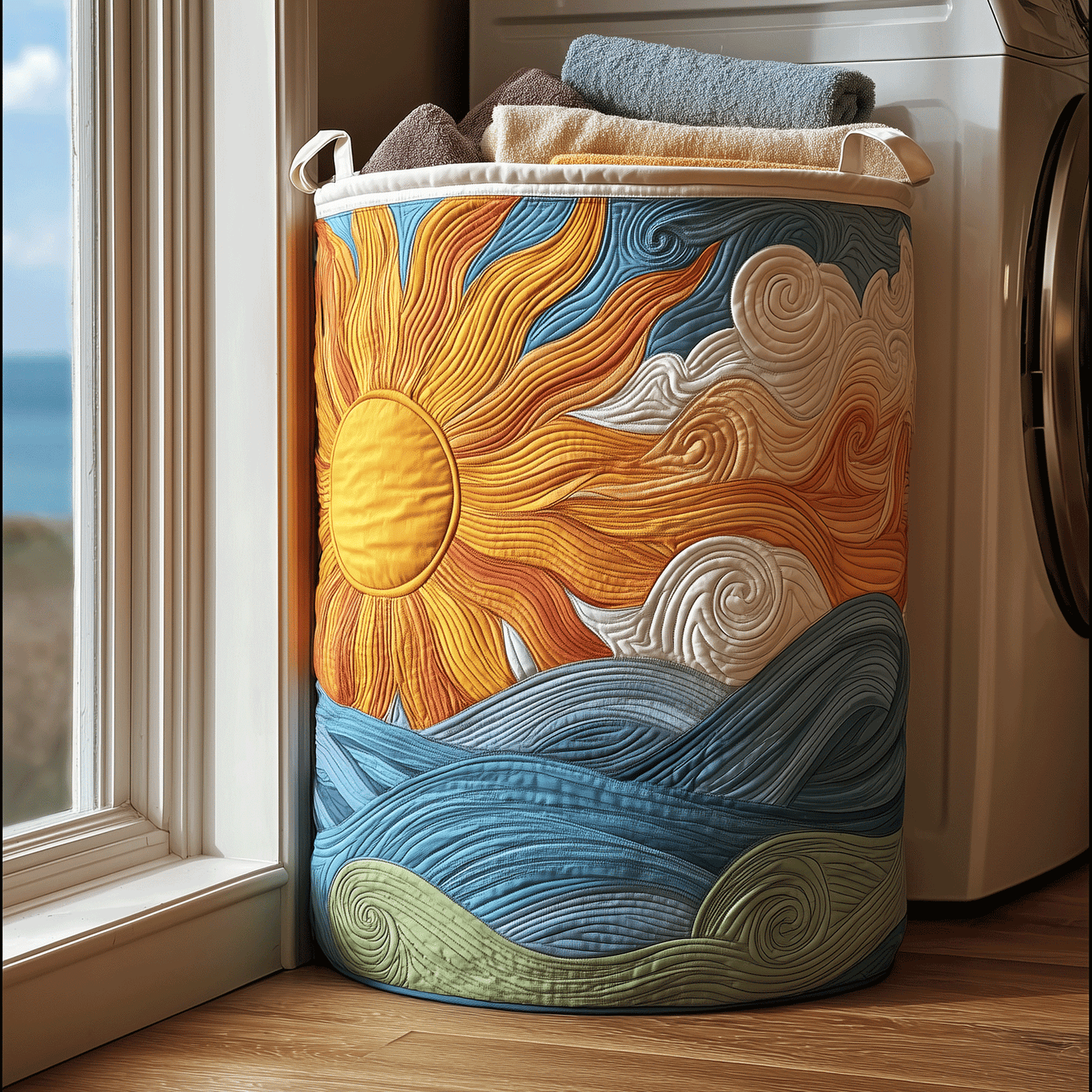 Daylight Mountain Quilted Laundry Basket NCU0TH2923