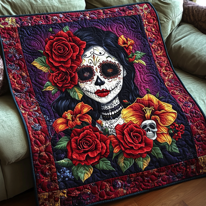 Dazzling Skull Art Quilted Blanket NCU0TL1910