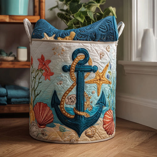 Deep Blue Days Quilted Laundry Basket NCU0PTT1008