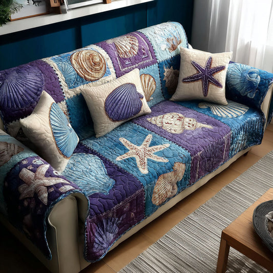 Deep Blue Quilted Sofa Cover NCU0NTD1403