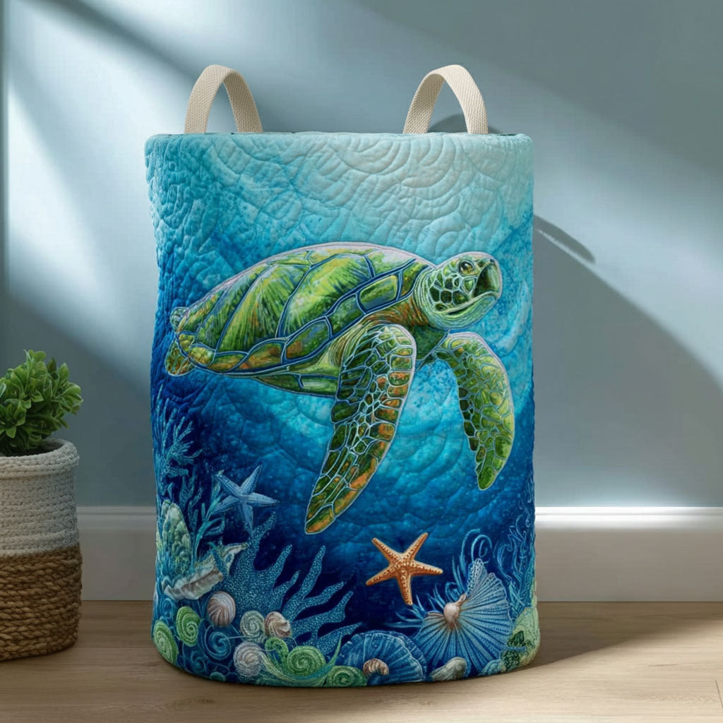 Deep Blue Voyager Quilted Laundry Basket NCU0PTT2665