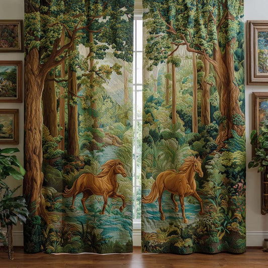 Deep Forest Crossing Quilted Curtains NCU0NXD1353
