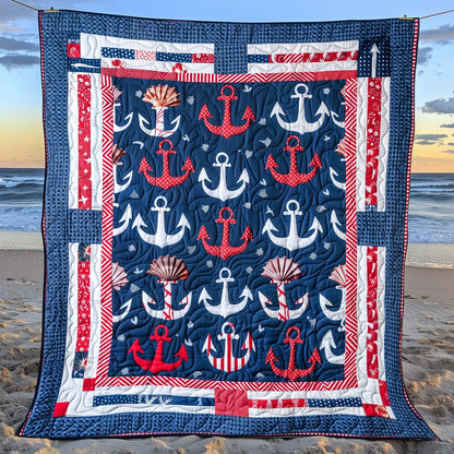 Deep Sea Anchors Quilted Blanket NCU0TH1317