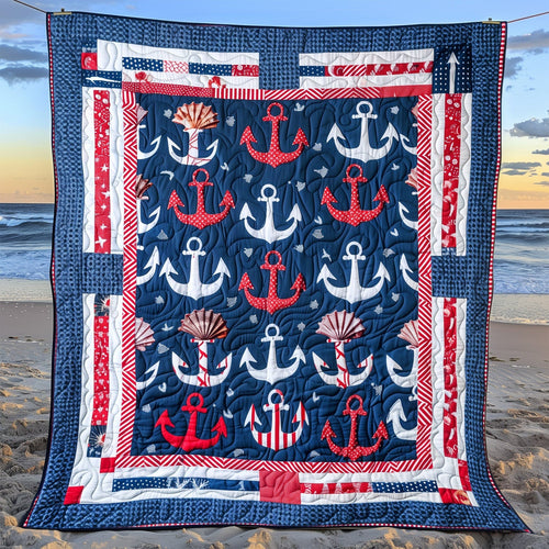 Deep Sea Anchors Quilted Blanket NCU0TH1317