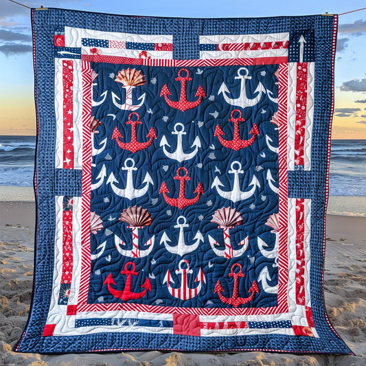 Deep Sea Anchors Quilted Blanket NCU0TH1317