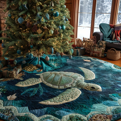 Deep Sea Turtle Christmas Quilted Tree Skirt NCU0DV1424
