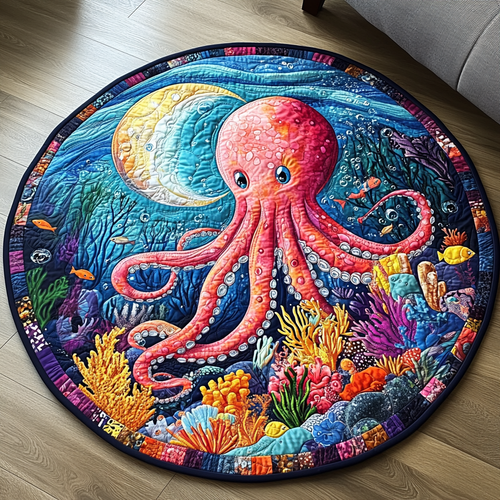 Deep Sea Whispers Quilted Round Mat NCU0DK1136