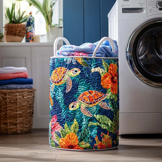 Deep Serenity Quilted Laundry Basket NCU0DV707