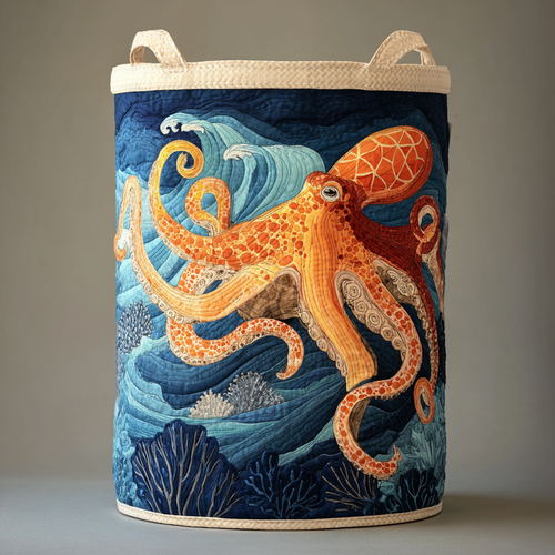 Deepsea Octopus Quilted Laundry Basket NCU0DDK1562