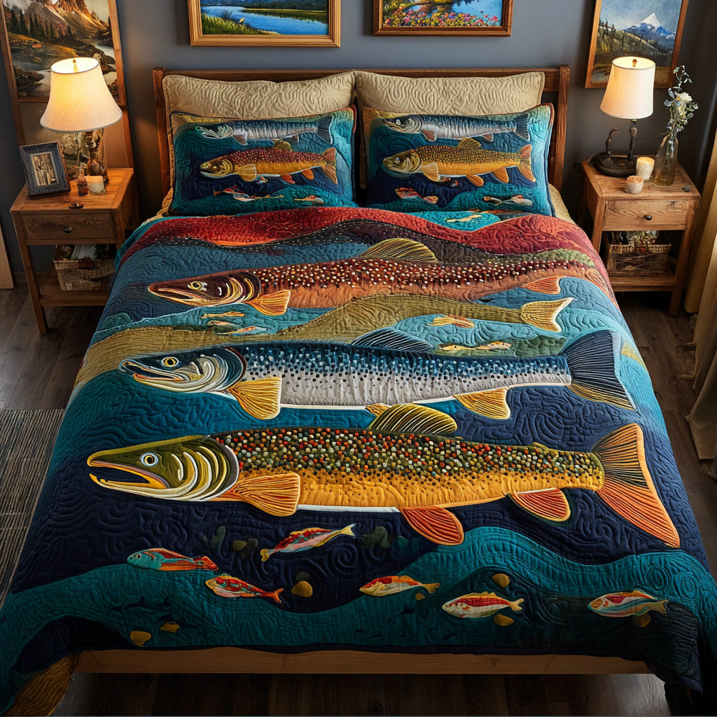 Deepwater Bass 3-Piece Quilted Bedding Set NCU0LDH692