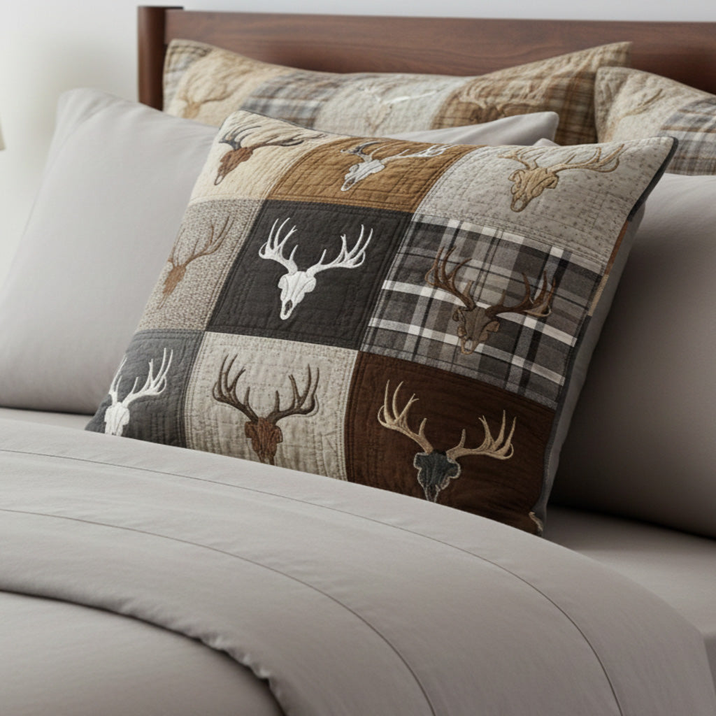 Deer Harmony Quilted Bedding Pillow Case NCU0NNT2782