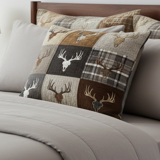 Deer Harmony Quilted Bedding Pillow Case NCU0NNT2782