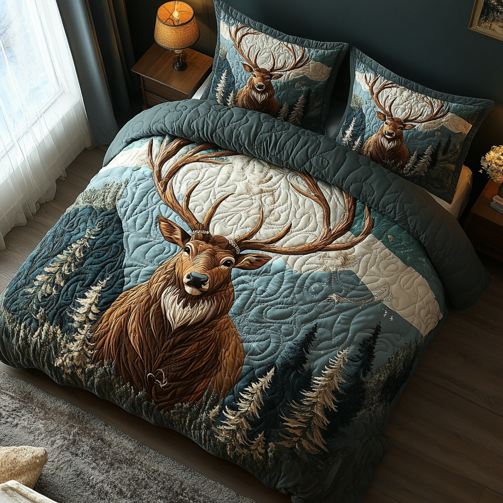Deer Haven Quilted Bedding Set NCU0DV108