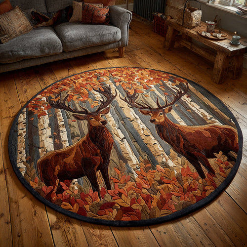 Deer Autumn Glade Round Carpet NCU0HH828