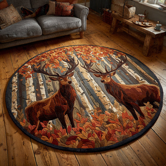 Deer Autumn Glade Round Carpet NCU0HH828