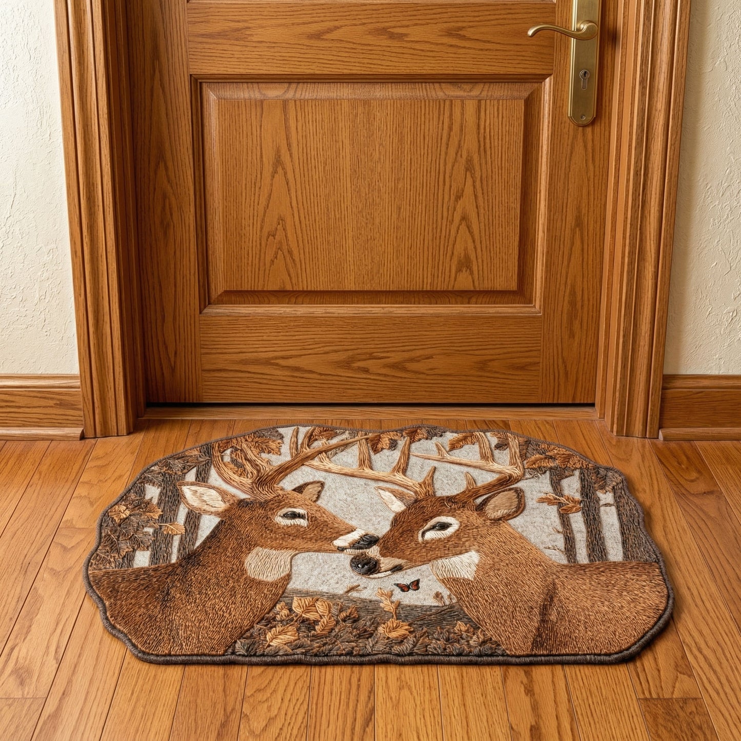 Deer Harmony Custom Shape Doormat NCU0NNT3085