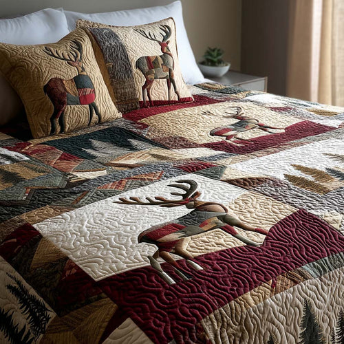 Deer Haven 3-Piece Quilted Bedding Set NCU0NNT2632