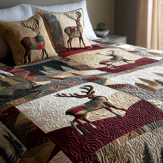 Deer Haven 3-Piece Quilted Bedding Set NCU0NNT2632