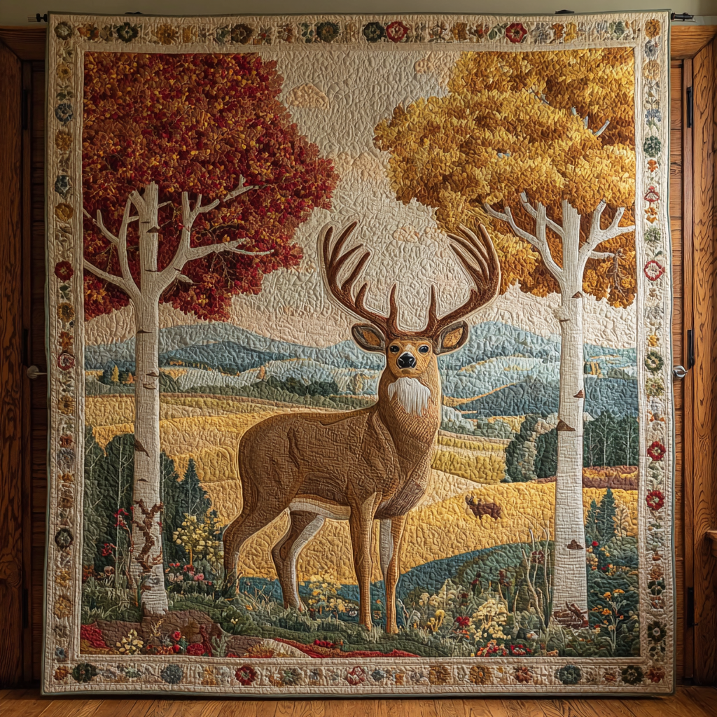 Deer Haven Quilted Blanket NCU0DDK1354