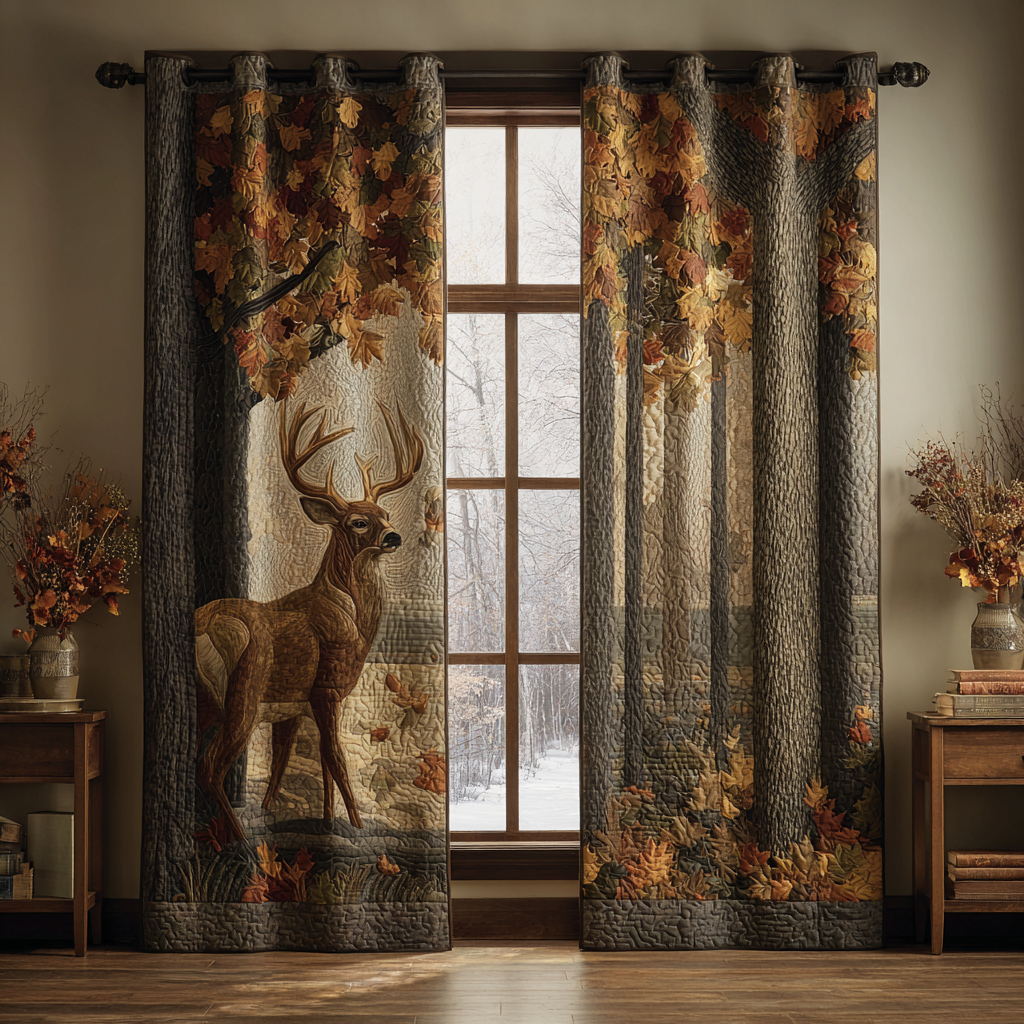 Deer Haven Quilted Curtains NCU0DDK1937