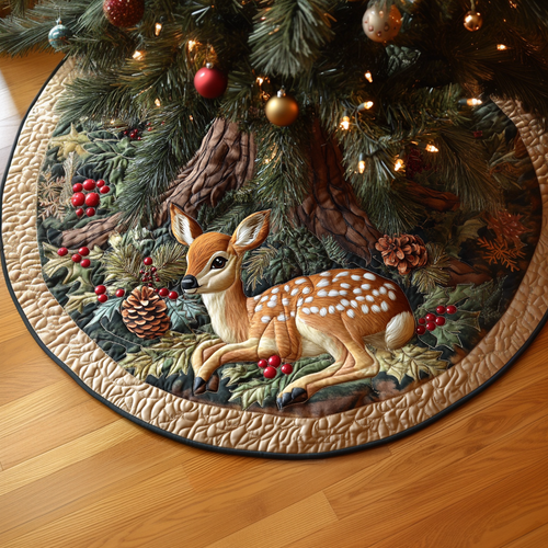 Deer Horizon Christmas Quilted Tree Skirt NCU0DDK1679