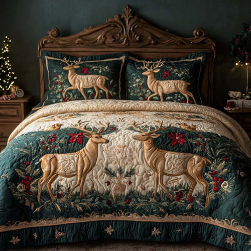 Deer Spirit 3-Piece Quilted Bedding Set NCU0NNL095