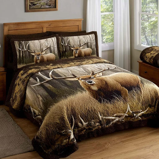 Deer Trail 3-Piece Quilted Bedding Set NCU0NNT2633