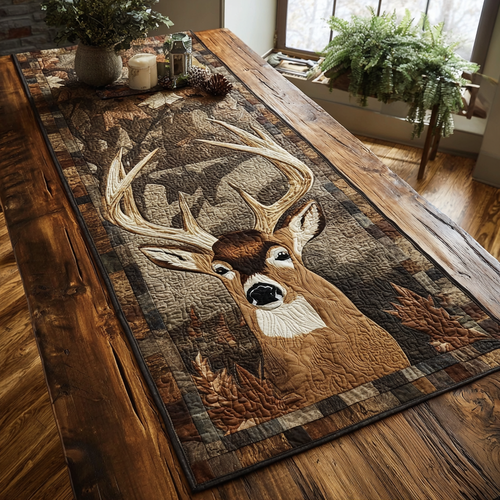 Deer Whisper Quilted Table Runner NCU0DDK1448