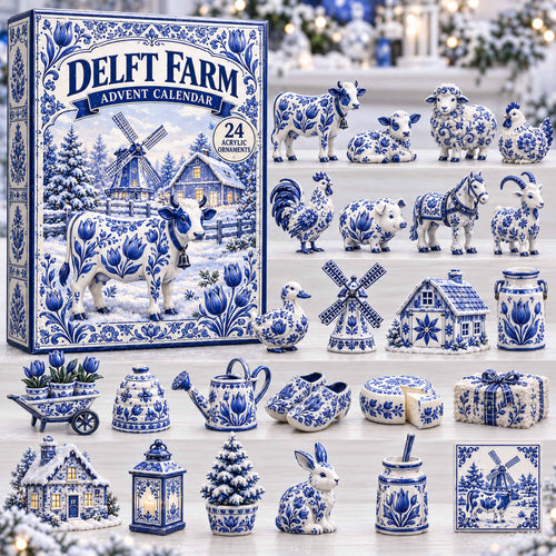 CHRISTMAS KICKOFF 40% OFF - Delft Farm Advent Calendar 2026 - 24-Day Festive Countdown, Acrylic Charms Blind Box - Gift For Family and Friends AC0TD073