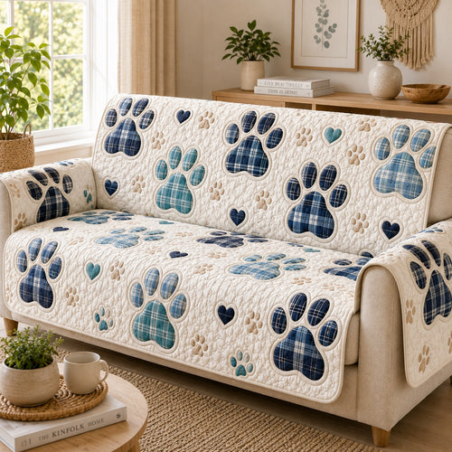 Denim Drift Quilted Sofa Cover NCU0PVL1042