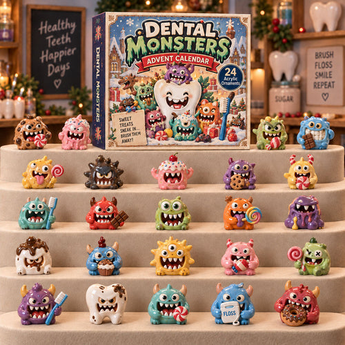 CHRISTMAS KICKOFF 40% OFF - Dental Monsters Advent Calendar 2026 - 24-Day Festive Countdown, Acrylic Charms Blind Box - Gift For Dentist Lovers AC0TM340