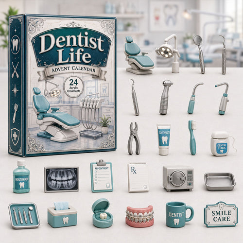 CHRISTMAS KICKOFF 40% OFF - Dentist Life Advent Calendar 2026 - 24-Day Festive Countdown, Acrylic Charms Blind Box - Gift For Job Lovers AC0HA228