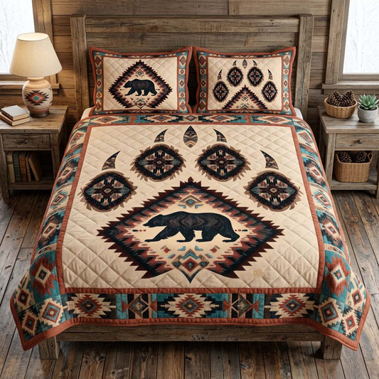 Desert Bear Paw 3-Piece Quilted Bedding Set NCU0DQQ0715