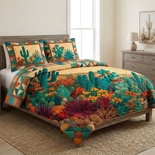 Desert Bloom 3-Piece Quilted Bedding Set NCU0DQQ0778