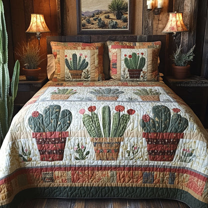 Desert Bloom Comfort 3-Piece Quilted Bedding Set NCU0PTT159