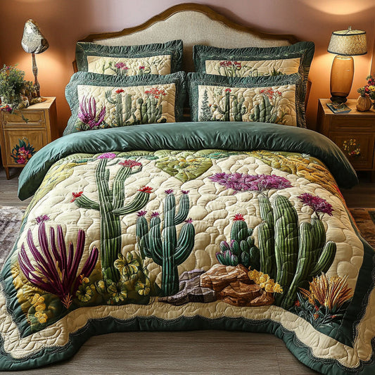Desert Bloom Elegance 3-Piece Quilted Bedding Set NCU0PTT187