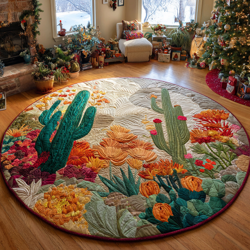 Desert Bloom Quilted Round Mat NCU0DV1360