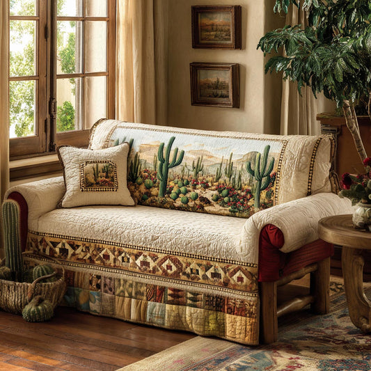 Desert Bloom Quilted Sofa Cover NCU0DV1786
