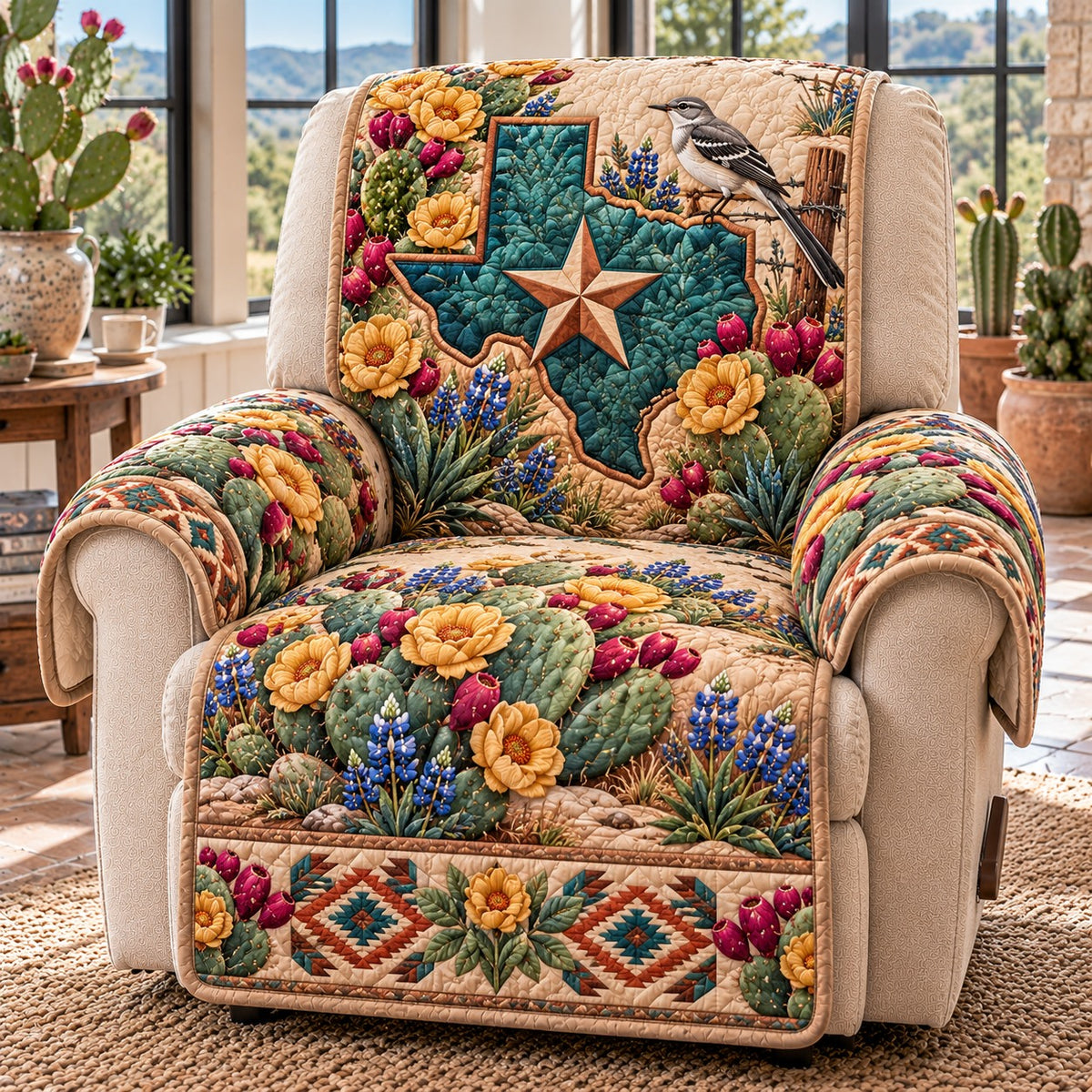 Desert Bloom Quilted Sofa Cover NCU0NTD2463