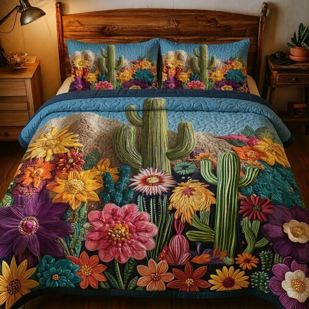 Desert Botanical 3-Piece Quilted Bedding Set NCU0DQQ0779