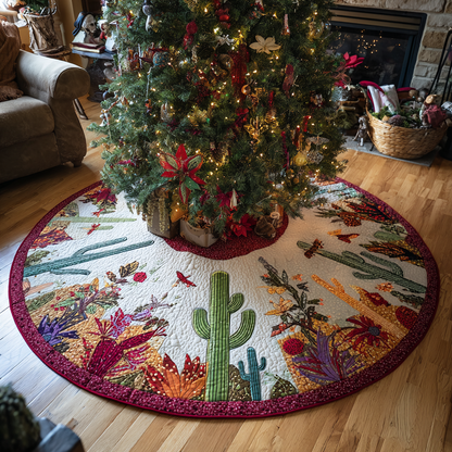 Desert Cactus Christmas Quilted Tree Skirt NCU0DDK1577