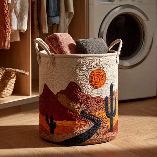 Desert Cactus Quilted Laundry Basket NCU0HNH262