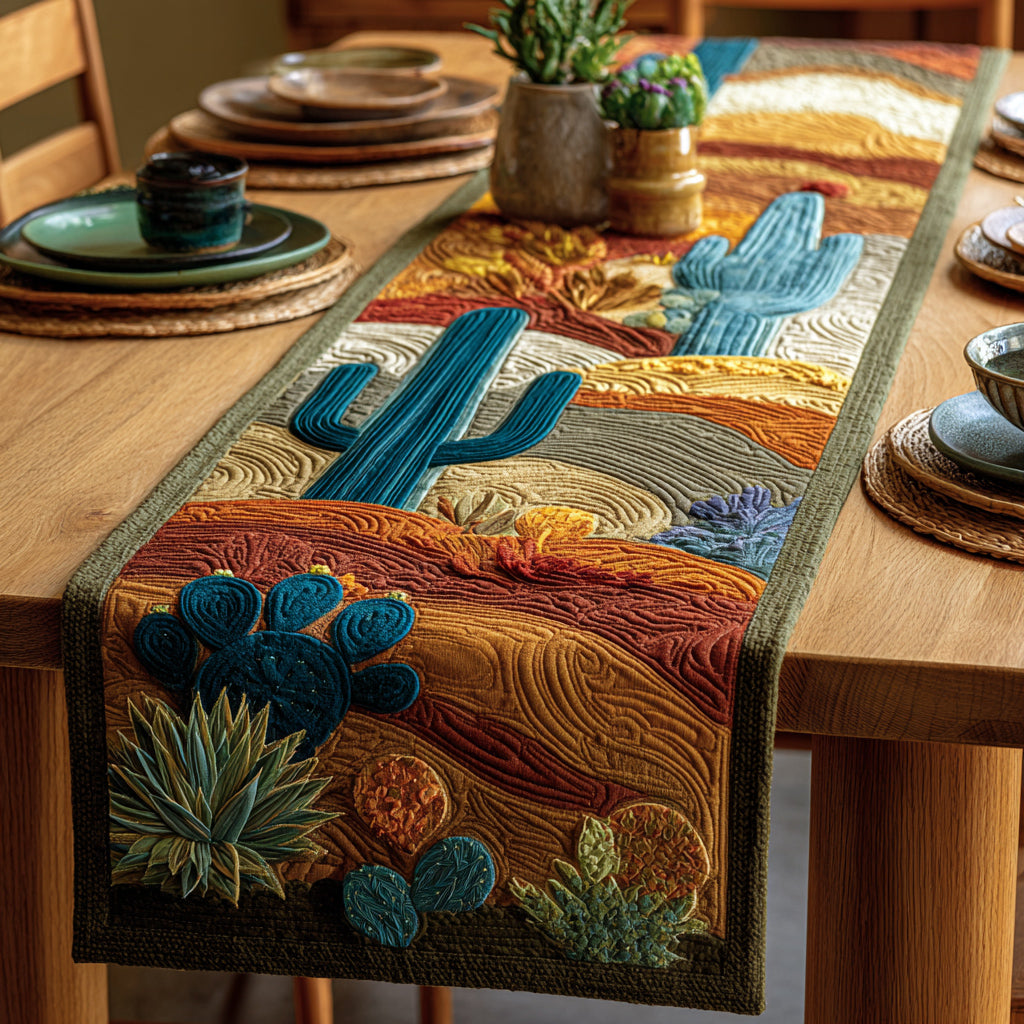 Desert Cactus Quilted Table Runner NCU0HNH323