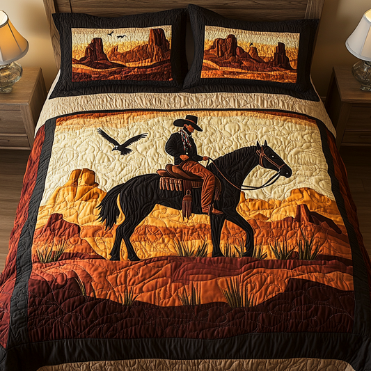 Desert Cowboy 3-Piece Quilted Bedding Set NCU0VH591