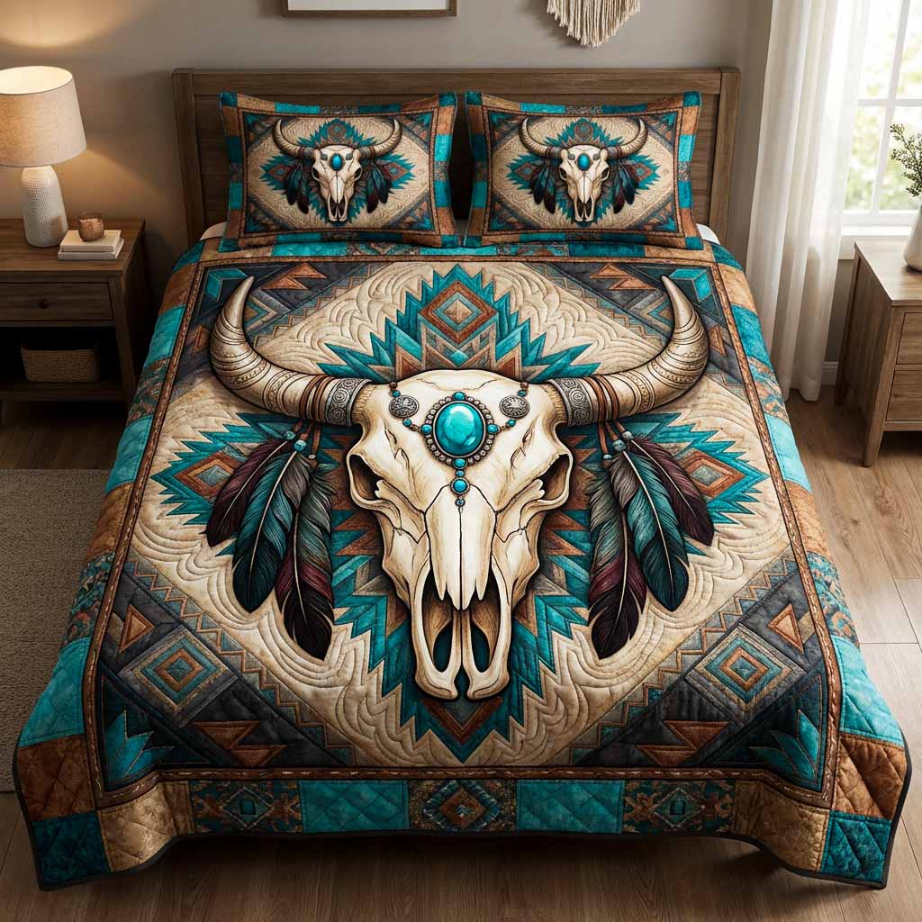 Desert Crown 3-Piece Quilted Bedding Set NCU0NXD1750