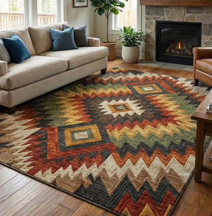 Desert Ember Chevron Area Rug NCU0NXD1373